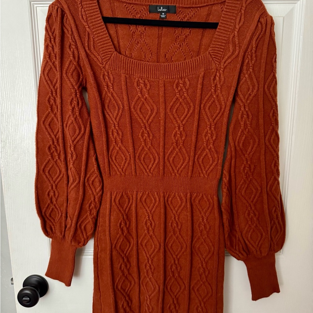 Lulu's Rust Long Sleeve Dress